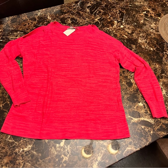 LOFT Heather Pink/Red Lightweight Knit Top - Picture 8 of 11